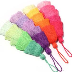 1Pc 5 층 폴리에스테르 Tassel Pendant Keycha 가방 장식 DIY 수제 펜던트 액세서리를 위한 색깔이 있는 매