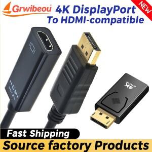 4K DP-HDMI 호환 컨버터 디스플레이포트-HDMI 케이블 DP(수) - HDMI(암) HD 비디오 오디오 어댑터 (TV/PC용