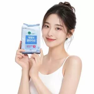 그린핑거 유아용품 데일리 클린티슈 캡형 20매 X 10팩
