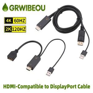 4K@60Hz 2K@120Hz HDMI 호환-DisplayPort 케이블 호환 소스-DP 디스플레이 모니터 케이블(PC 노트북 플스호