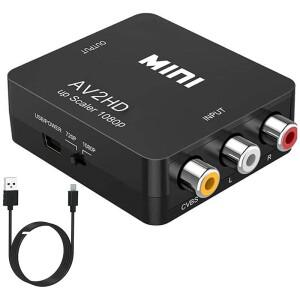 HD 1080P RCA AV to HDMI 컴포지트 어댑터 컨버터 비디오/오디오 신호 CVBS NTSC PAL 출력 지원
