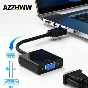 USB to VGA 어댑터 3.0/2.0 변환기 1080P 멀티 디스플레이 비디오 케이블 (노트북  데스크탑 PC  모니터