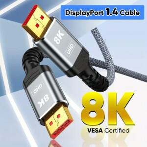 8K 디스플레이포트 1.4 DP to 4K/144Hz 케이블 액티브 남성-남성 2K/165Hz 1080P 맥북 호환 노트북 프로젝