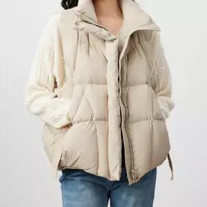 여성 베이직 데일리 아우터 간절기 오리털 스탠드넥 겨울 패션 패딩조끼