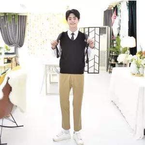보풀방지 블랙 교복조끼(남자) -4XL