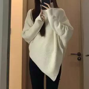 터틀넥 언발 루즈핏 니트티 데일리 골지니트티