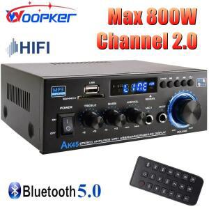 Woopker HiFi 디지털 앰프 AK45 Bluetooth MP3 채널 2.0 사운드 지원 90V-240V 가정용 자동차 MAX 400W *
