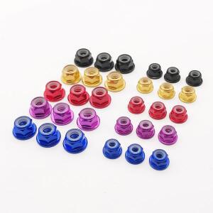 10pcs M3/M4 알루미늄 합금 플랜지 나일론 삽입 너트 RC 자동차 Scx10 Traxxas 휠에 대 한 미끄럼  고무 링