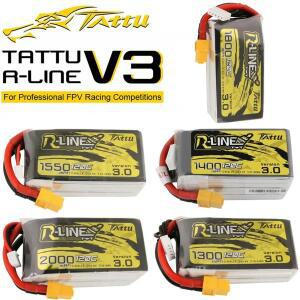Tattu R-Line 3.0 V3 1300/1400/1550/1800/2000mAh 120C 4S 14.8V Lipo 배터리 XT60 플러그 FPV 레이싱 드