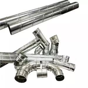 국산 화목 난로 스파이럴 연통 보일러 부속 125mm 100mm 엘보 창문막이 t자