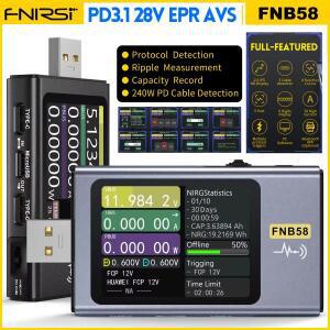 FNIRSI-FNB58 USB 테스터 전압계 TYPE-C 고속 충전 감지 트리거 용량 측정 리플