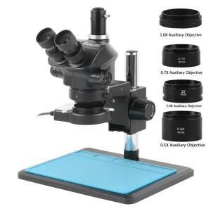 Lab Simul Focal Zoom 7X 50X 스테레오 현미경 Trincular 전화 PCB 납땜 마이크로 시계 보석 수리