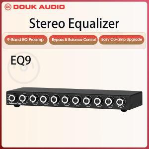 Douk Audio HiFi EQ9 9밴드 스테레오 프리앰프  이퀄라이저 가정용/자동차용 오디오 프로세서