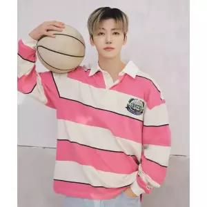 매장정품 LEE 리 [NCT 재민 PICK]럭비 긴팔 티셔츠 핑크 LE2601LT05PI 1966781