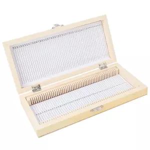 Aumotop 50PCS 생물학 유리 준비 현미경 슬라이드 표본용 나무 보관함 실험실 학생용 슬라이스 컬렉션 금속