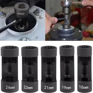 5pcs 스트럿 너트 소켓 18mm 12포인트 1/2인치 드라이브 서스펜션 도구 쉽게 분리 가능
