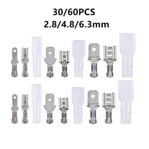 180/2.8 개 4.8mm 6.3mm mm 절연 스페이드 와이어 커넥터 암수 압착 단자 세트  전기 케이블