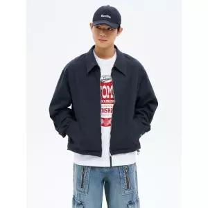 에잇세컨즈 가먼트 다잉 집업 재킷 네이비 4863389