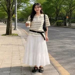 제너럴아이디어 셔링 티어드 롱 스커트 WHITE GF2LSK511 GF2LSK511WH 442224