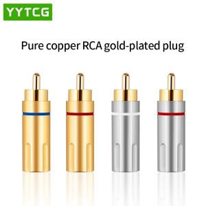 RCA 플러그 커넥터 순수 구리 금 도금 오디오 케이블  수 어댑터 소켓  스피커 단자  어쿠스틱 Hifi