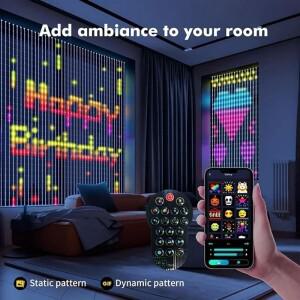 스마트 LED 커튼 커튼 라이트 APP 제어 RGB 디 밍이 가능 DIY 패턴 음악 주변 조명 홈 홀리데이 파티 크리