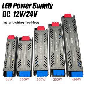DC12V 24V LED 전원 공급 장치 COB 5050 스트립 조명에 대 한 60W 100W 울트라 얇은 AC 100-265V 변압기 드