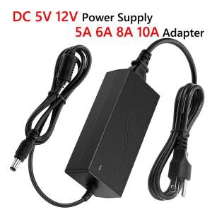 DC 5V 12V 스위칭 전원 공급 장치 어댑터 5A 6A 8A 10A 조명 변압기 AC 110V ~ 220V Led CCTV 카메라 용 와