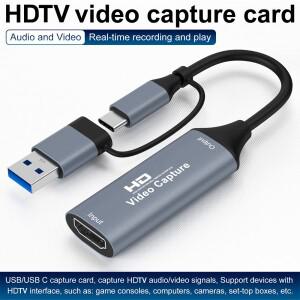 4K HDMI to USB A 캡처 카드 USB2.0 1080P 비디오 오디오 녹화 스크린 그래버 OBS 스튜디오  PotPlayer  QT