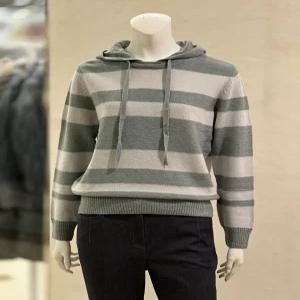 [벨리시앙]_노원점 울 블렌드 스트라이프 후드 니트(2color) KT4407