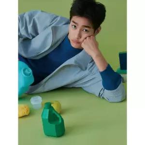 에잇세컨즈 피치 트윌 하이넥 블루종 라이트 그레이 4812572