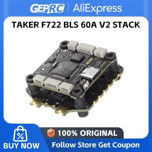 GEPRC TAKER F722 BLS 60A V2 스택 4IN1 ESC 레코드 비행 데이터 플러그 플레이 레이싱 FPV 드론 16MB 블랙