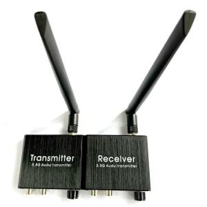 50m 2.4GHz 5.8G 무선 오디오 송신기 및 수신기 어댑터 사운드 시스템 볼륨 조절기 R/L 3.5mm RCA 서브우퍼