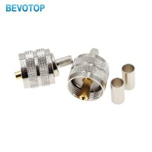 10피스 UHF 남성용 PL259 플러그 크림프 RG58/142 LMR195 RG400 나사 결합 커넥터