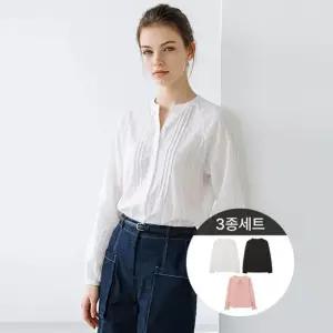 아사면 셔링 블라우스 3종세트