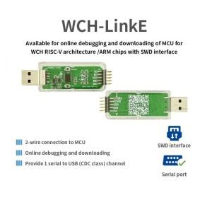 WCH LinkE 온라인 다운로드 디버거 지지대  RISC-V 아키텍처  MCU/SWD 인터페이스  ARM 칩  1 직렬 포트-US