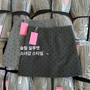 EAMT 여성 하트 도트 모직 스커트 봄 가을 힙업 EUNG