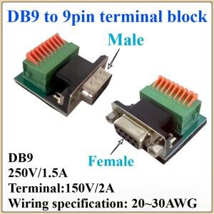 1피스 RS232 / 422 485 신호 브레이크 아웃 보드 직렬 포트 헤더 DB9 남성/여성-터미널 블록 어댑터