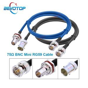 1피스 75Ohm HD SDI BNC-BNC 남성/여성 블랙/블루 미니 소형 RG59 케이블 75-2.5 1855A HD-SDI/3G-SDI/4K