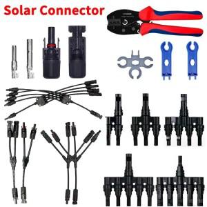 1/5 세트 광전지 태양 PV 커넥터 IP67 Y/T  30A 1000V PV/MC 케이블용 3-7 웨이 분기 키트 2.5/4/6mm² 배