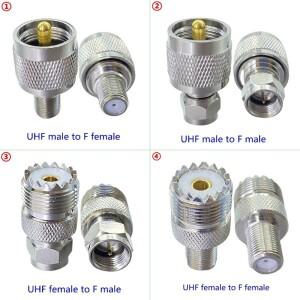 UHF-F TV 수 암 커넥터  동축  컨버터 어댑터  RF 황동  고속   SL16 PL259 SO239  1 개