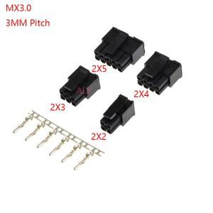 10sets MX3.0 3.0mm 피치 Micro-Fit 커넥터 하우징 2x1/2/3/4/5/6/8/10/12 핀 수 쉘 + 터미널 Molex 43030