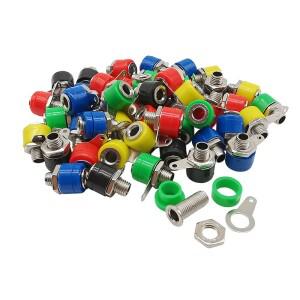 25피스 5 색 4mm 바나나 바인딩 포스트  커넥터 여성 소켓 플러그 잭 어댑터 DIY 레드 블랙 그린 옐로우 블