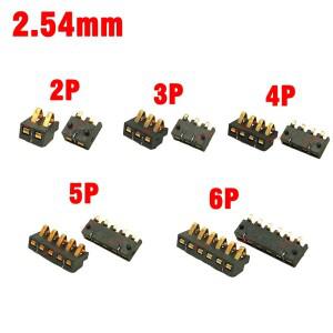 스프링 배터리 커넥터 2.54MM 피치 2 3 4 5 6 핀 수 암 접촉 전원 충전 시트   10 개