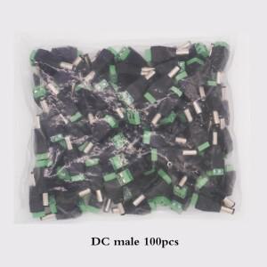 100피스 남성 DC 커넥터 2.1x5.5mm 전원 잭 어댑터 플러그 케이블 CCTV 카메라/3528/5050 LED 스트립 라이