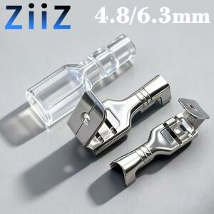 50피스 4.8mm 6.3mm 안티 백 스트랩 셀프 잠금 플러그 스프링 냉간 압착 터미널 블록 와이어 황동 조인트 Z