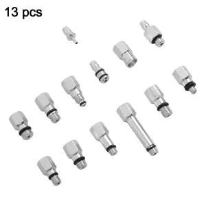 13PCS 자전거 유압 브레이크 블리딩 커넥터 키트 알루미늄 합금 브레이크 오일링 조인트 D6 어댑터로 오일
