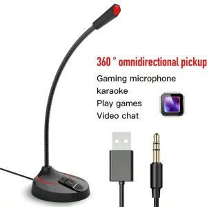 USB 전문 무지향성 정전식 마이크, 노래 녹음, 데스크탑 컴퓨터 게임 3.5mm