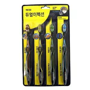 칫솔 메디안 듀얼이펙션 부드러운모 탄력모 4개입 구강케어