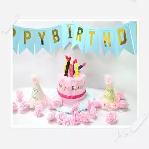 세온샵 생일축하 가랜드 블루색상 가렌다 가랜드만들기 생일파티룸꾸미기
