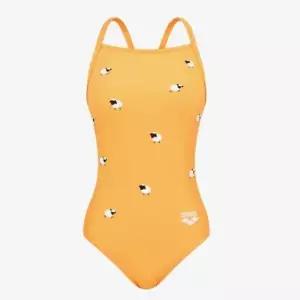 아레나 플러피 4 선수 양자수 싱글크로스 스트랩백 원피스 수영복 A6SL1CO04ORG